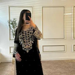 piludi house Women Georgette Kurti Palazzo Dupatta Set image 2