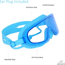 movex Morex Wide-Vision Anti-Fog Swimming Goggles with Ear Plugs For Boys & Girls image 4