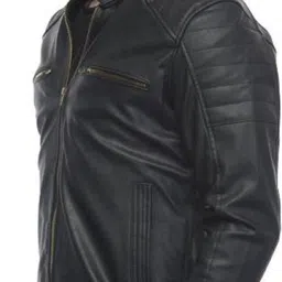 leather retail Men Solid Leather Jacket image 3