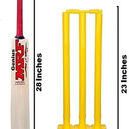 pmg Popular Virat Kohli with PVC Wicket Set & 1 Tennis Ball Poplar Willow Cricket Bat For 8 Yrs image 3