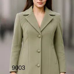 luvyduvy Velbvet Self Design Coat For Women image 3