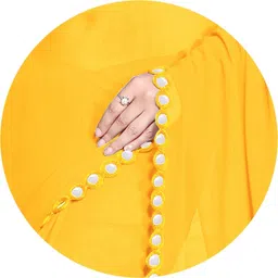 mirchi fashion Embellished, Solid/Plain Bollywood Georgette Saree image 4