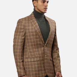 raymond Men Checkered Single Breasted Formal Blazer image 2