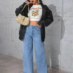 the rivvrs co Women Straight Fit High Rise Light Blue Jeans image 4