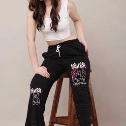 sabiafashion Women Loose Fit Black Cotton Blend Trousers image 4