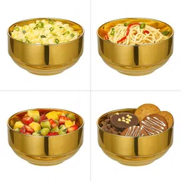 pratyadh Stainless Steel Serving Bowl Gold Mixing Bowl image 3