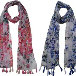 mss fashion Printed Chiffon Women Multicolor Fancy Scarf, Scarf, Stole-picture-2