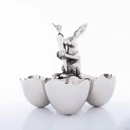 Gibox Bunny Four Section Server Bowl Decorative Metal Serving Platter Home Gathering Kitchen Party D cor image 3