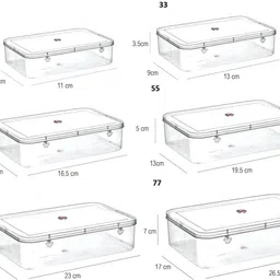 eos Transparent Plastic Storage Box Organizer Rectangle small Size (Pack of 6) Storage Box image 3