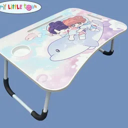 my little town Dolphin Kawaii art Study Table |Portable Laptop Table Foldable | Lapdesk Dolphin Wood Portable Laptop Table-picture-14