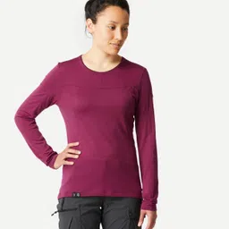 Women's MT500 long sleeve merino wool t-shirt - BURGUNDY-image-22