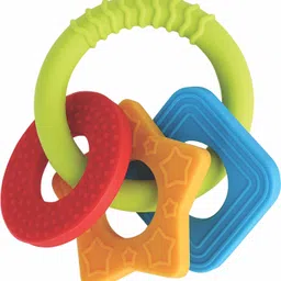 beebaby Chewy Trinkets Silicone Teether, BPA Free, 3M+ (Step -3) (Geometrical Shapes) Teether-picture-10