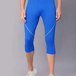 jump usa Solid Men Blue Tights image 1