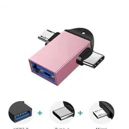 99Gems 2 in 1 OTG Type C and Micro OTG Male to USB A 3.0 Female High Speed Data Transfer USB Cable image 2