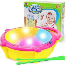 madari toys Flash Drum with Sticks, Electronic Non Toxic Drum with 4D Lights & Touch Visual-picture-31