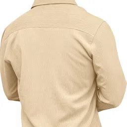 khushi creation Men Regular Fit Solid Curved Collar Casual Shirt image 2