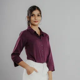 kavisaa Women Regular Fit Solid Casual Shirt image 4