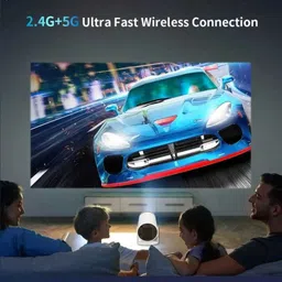 Omex 4K Android Dual Band WiFi6G (260 ANSI) Netflix Prime Hotstar Auto Keystone (4000 lm) Portable Projector image 4