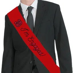 hubops I m Engaged Sash Engagement Bride & Groom to be Sash Bachelorette Party Red image 3