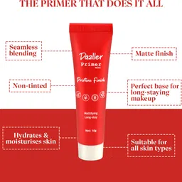 dazller Pristine Finish - (Pack of 2) Smoothens Pores, Mattifying, Enriched with Aloe, Primer- 10 g image 3