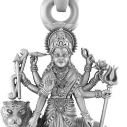 akshat sapphire Sterling Silver (92.5% Purity) Durga Maa Pendant (Big Size) for Men & Women Sterling Silver Pendant Set-picture-34