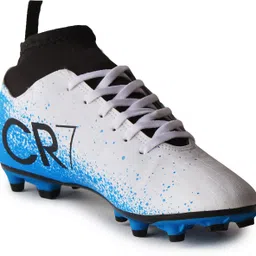 CR7 Juventus Ronaldo Ankle Studs White Football Shoes For Men-picture-11