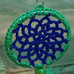 artsbysushma set of 4 Mini DreamCatcher Keychain multicolor ideal gifting ideas Wool, Steel Dream Catcher image 4