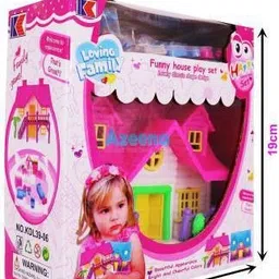 mahi zone Funny House Play Set-Doll House Set House_121 (Pink) image 3