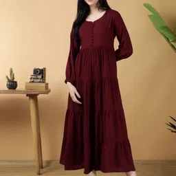 Women Gown Green Maxi/Full Length Dress-image-24