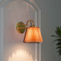 kapoor lampshades Possio Single Light Wall Fitting With Beige Shade-picture-20
