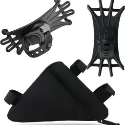 kraptick Waterproof Cycle Frame Bag, Cycle Triangle Bag with 360* Degree Rotatable Bicycle Phone Holder image 2