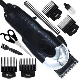 QGS Corded Electric Waterproof Professional Barbar approved Hair Clipper Beard Mustache Trimmer Powerful 9W Electric Razor (6 Month Warranty) 8007 Fully Waterproof Grooming Kit 0 minRuntime 4 Length Settings-picture-11