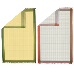 Multicolor 100% Cotton Solid 220 GSM Towels (Set of 2) by Athom Living image 2