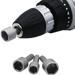 bluedeal 9pc Nut Driver Drill Bit Set Socket Bit Chuck Adapter 1/4" Hex Shank 5-13mm Socket Sleeve Wrench Screw Power Drill Adapter Tool for Screws Hooks Bolt Heads image 2