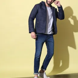 nysine Men Solid Bomber Jacket image 5