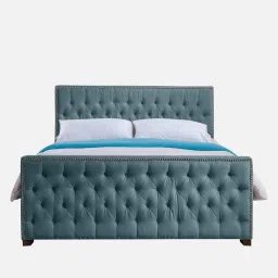 casacraft from pepperfry Archer Upholstered King Size Bed In Grey Color image 5