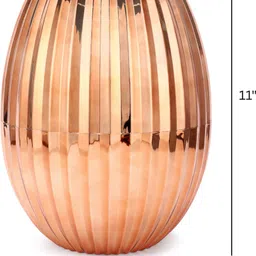 international gift Copper Egg-Shaped Cutlery Holder Set with Spoon, Fork & Knife Stand Aluminium Cutlery Set image 5