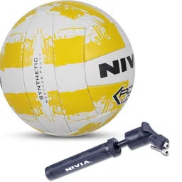 nivia Kross World Volleyball (Multicolor) Size - 4 With Ball Pump Volleyball - Size: 4 image 2