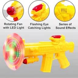 zenex store Space Gun Toy with Rotatable LED Fan | Dynamic Music Light Effect Gun for Kids Guns & Darts image 4