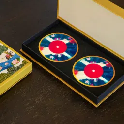 d'orable Blue (4 x 4 Inches) Marble (Set of 2) Coasters image 1