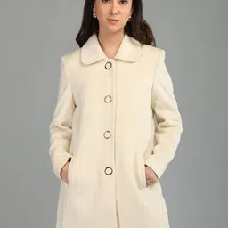 honnete 100 % Polyester Solid Coat For Women image 4
