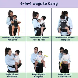 little pea 6-in-1 Ergonomic M Position Hip Seat Baby Carrier with Lumbar Support Baby Carrier image 2
