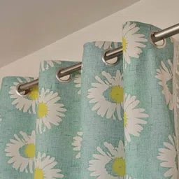tramb Polyester Abstract 5 ft Light Filtering Eyelet Window Curtain image 5
