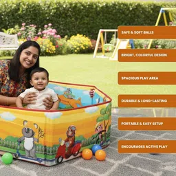 kv creation Ball Pool with 50 Colour-Full Balls Kids Play Tent House for 6M+ Girls and Boys image 3