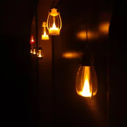 aultis Diwali light Battery Lantern Light Eco-Friendly Decorative led Home Decor Lamp Black Plastic Hanging Lantern image 2