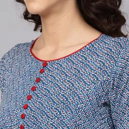 yash gallery Women Geometric Print Viscose Rayon A-line Kurta image 5