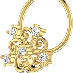 avsar Keyuri 18kt Diamond Yellow Gold Nose Wire image 2