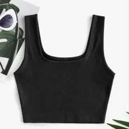 ddaspration Casual Sleeveless Solid Women Black Top-picture-22