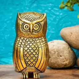 fashion bizz Owl Metal Bird Figurine (Gold)-picture-10