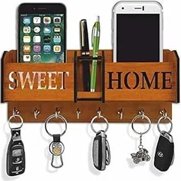 arpita crafts 2 Pocket Mobile Holder Wood Key Holder-picture-43